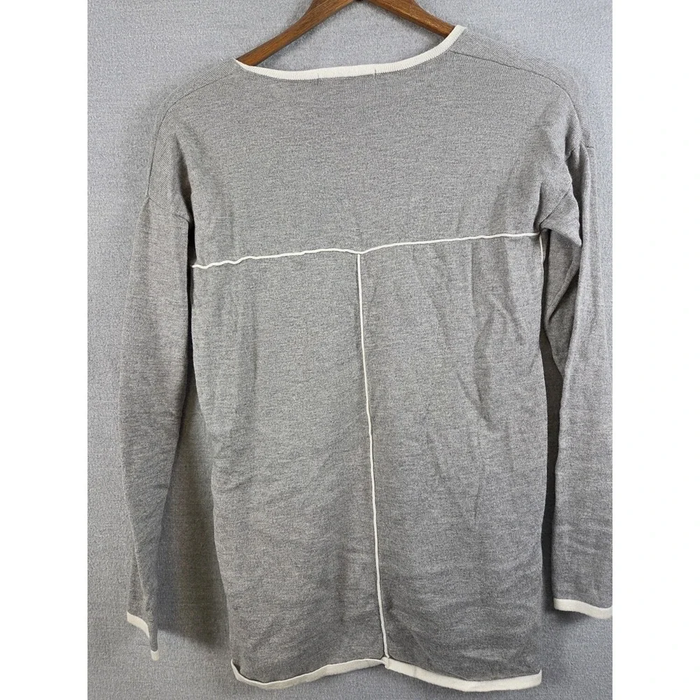 Boden Womens XS‎ Wool Cashmere Blend Sweater Pullover Gray Knit Edge Trim